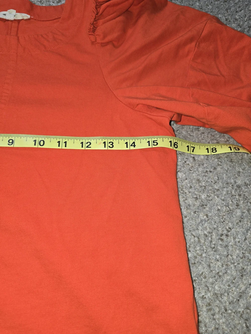 Madewell Orange Red Puff Sleeve Top Size X-Small